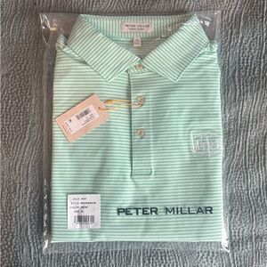 Peter Millar Mint Striped Polo Shirt